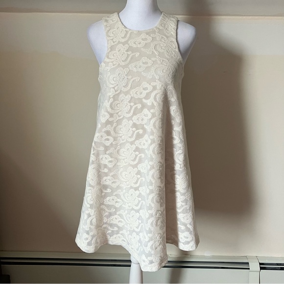 J.O.A Off White Lace Babydoll Dress size Small - Picture 1 of 6